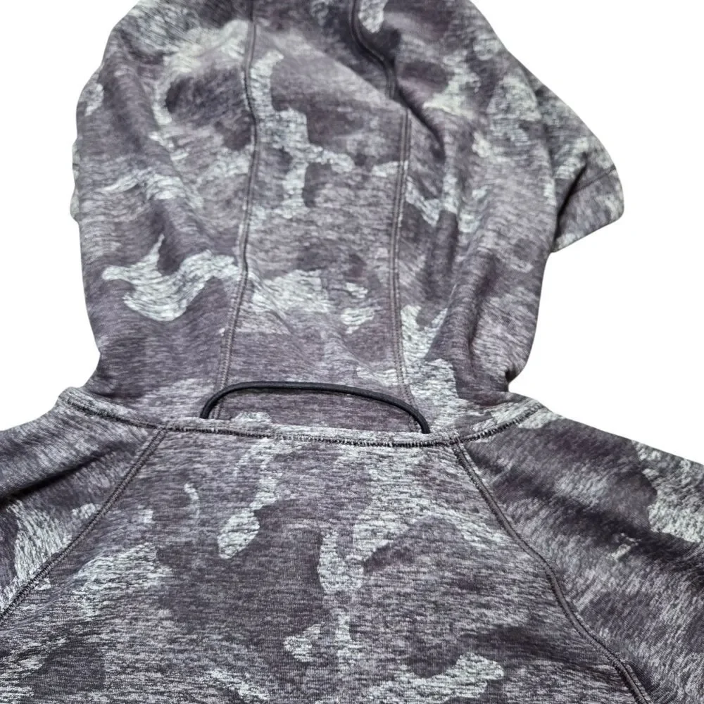 Lululemon Warm Stabilizer 1/2 Zip Hoodie Incognito Camo HTR Black Size 6 - Picture 10 of 14